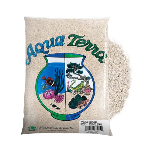 Aqua Terra Aquarium Natural Tan Sand, 5 lbs - Optimal pH Balance, Enhanced Water Clarity, Natural Aesthetic Appeal, Easy Maintenance, Eco-Friendly Health