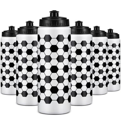 Yaomiao 12 Pcs Soccer Water Bottles Bulk 20 oz Reusable Squeeze Water Bottles Sports Ball Cup Accessories for Sports Party Team Gifts