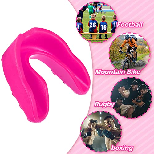 Frienda 50 Pcs Football Mouth Guards Bulk Youth Football Mouthpiece Sports Athletic Mouthguard Teeth Guard for Hockey Karate Basketball Boxing Lacrosse Rugby - color: Pink