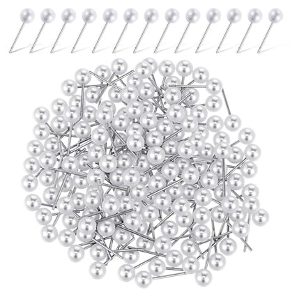 150 Pcs Pearl Push Pins,Pearl Pins for Bouquets Pearls Head Short Straight Pin Decorative Sewing Pin for Fabric Craft Wedding Holiday DIY Accessories(0.6 Inch)