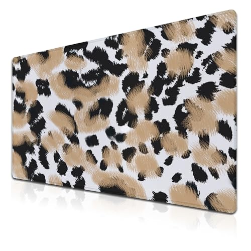 Gaming Mats XXL Keyboard and Mouse Pad - Extra Large Desk Mat for Men With Non-Slip Rubber Base 35.4 X 15.7 for Game Office, Animal Leopard Print - color: Animal Leopard Print