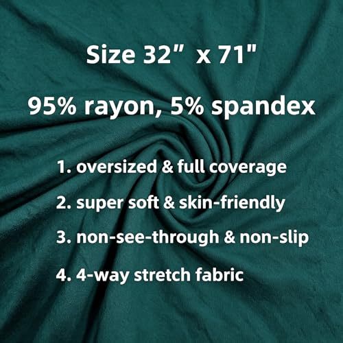 Lina & Lily Non-see-through Premium Jersey Maxi Hijab Head Scarf Wrap for Muslim Women - color: Dark Teal