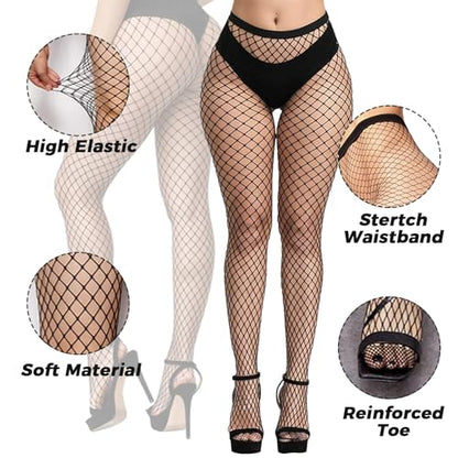 Black Fishnet Stockings for Women, Fishnet Tights Plus Size One Size Fit All - color: Black5, size: One Size
