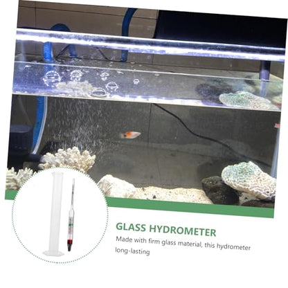 Veemoon 1set Hydrometer Gravimeter for Aquarium Use Accurate Sea Water Testing Tool with Measuring Cylinder for Aquaculture and Fish Tanks