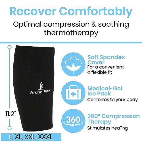 Arctic Flex Ice Sleeve for Knee, Elbow, Arm - Hot & Cold Freeze Pack Wrap for Tennis Pain Relief, Tendonitis - Gel Compression Brace for Injuries - Therapy Compress - Reusable, 360 Coverage | For Tennis Pain Relief, Tendonitis - Gel Compression Brace for