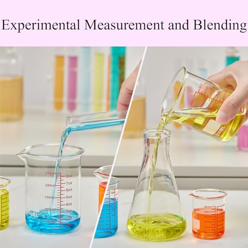 High Borosilicate Glass Measuring Cup-V-Shaped Spout,250ml(8OZ) Glass Measuring Beaker for Kitchen or Restaurant, Easy to Read - size: 250ml (8oz)