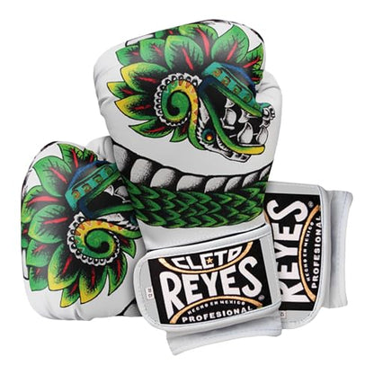 CLETO REYES Training Boxing Gloves for Men and Women with Hook and Loop Closure, Premium Synthetic Leather, MMA, Kickboxing, Muay Thai - color: Quetzalcoatl White
