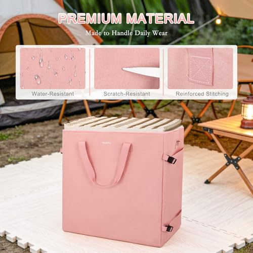 Foam Mat Storage Bag for 24" Interlocking EVA Foam Mats, Portable Carry Bag | Fits Foam Floor Tiles, Holds 20–25 Mats for Trade Shows & Exercise with Side Buckles & Adjustable Shoulder Strap, Bag Only