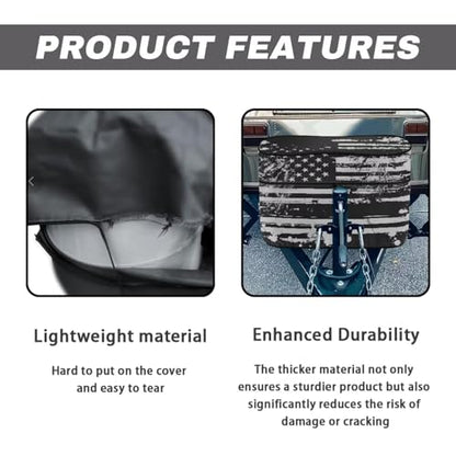 Howilath Heavy Duty RV Propane Tank Cover for Dual 30Lb Tanks Weather Resistant Dark American Flag Gas Cylinder Cover - color: Dark American Flag, size: Medium(Double 30LB)