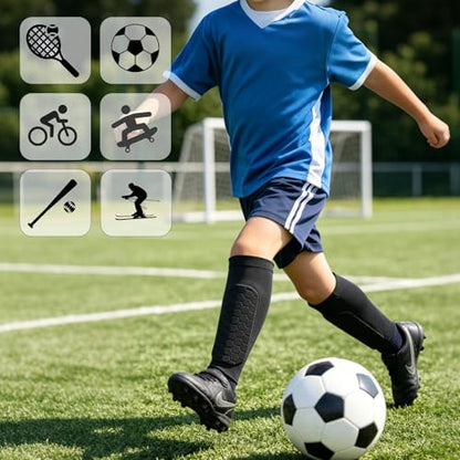 Soccer Shin Guards, Shin Defenders for Kids Youth Adult Ski Shin Guards Pads for 2-18 Years Old Calf Compression Sleeve with Honeycomb Pads, Lightweight Calf Protective Gear for Football - size: Medium