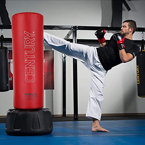 Century Wavemaster 2XL Pro Freestanding Punching Bag for Adults - Color Options | Boxing Bag with Stand | Punching Dummy & Kickboxing Bag | Heavy Punching Bag | Adjustable Martial Arts Kicking Bags - color: Red