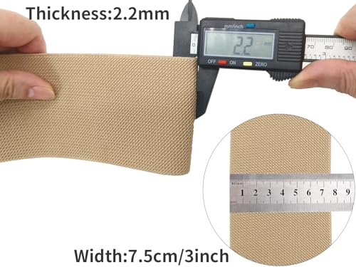 Khaki Wide Knit Elastic Band for Sewing 3 inch 5yards Double-Side Twill Woven Elastic Heavy Stretch Elastic Spool Band for Sewing Pants Waist-Wigs-Skirts-Craft-DIY Projects - color: Khaki #27