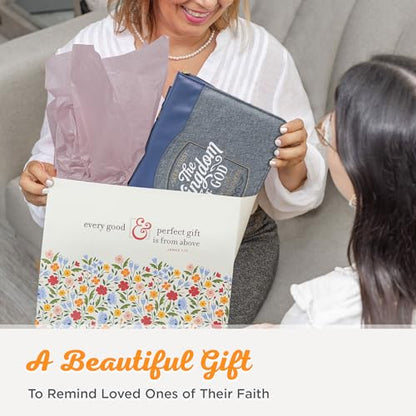 Christian Art Gifts Vegan Leather Fashion Bible Cover Carry Case for Women: Seek First the Kingdom of God - Mat. 6:33 Inspirational Scripture Verse w/Pockets, Pen Storage & Gold, Metallic Blue, Medium - size: Medium