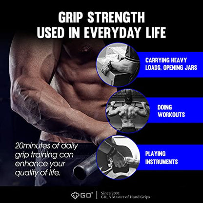 GD IRON GRIP 70 Grip Strength Trainer Hand Gripper Forearm Strengthener | Adjustable 44~154lbs Resistance, hand finger exerciser, forearm trainer squeezer, hand strengthening devices, Metal Hand Grip