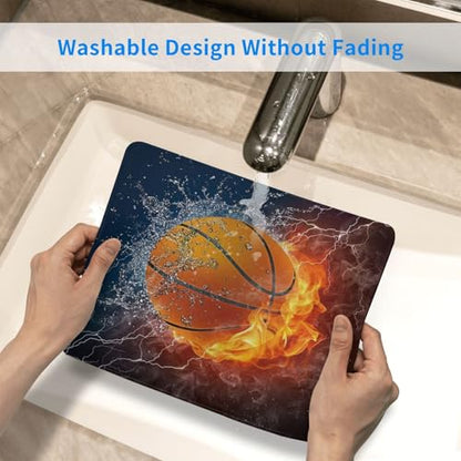 Cool 3D Basketball with Flame Print Printed Art Mousepad Non-Slip Rubber Base Mouse Pads for Computers Laptop Office Desk Accessories Mouse pad 7.9 x 9.5 in - color: Basketball