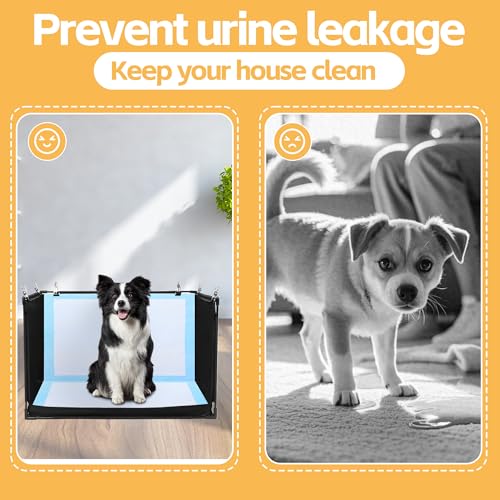HOMBYS Dog Pee Pad Holder with High Walls, No-Spill Indoor Potty for Large Dogs, Foldable Puppy Litter Box, Patent Pending (25.2" Lx21.3 Wx15.7 H) - size: 25.2"Lx21.3"Wx15.7"H