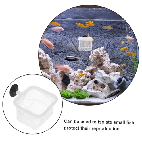 Happyyami 5pcs Fish Tank Breeding Net Cups Aquarium Nursery Separator Mesh for Small Fish Spawning Prevents Increases Survival Rate