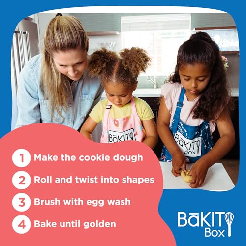 BāKIT Box Greek Koulourakia Cookie Kit, Kids Baking Gift with Printed Recipe & Activity Guide, Make Greek Twist Cookies + Learn Words & Symbols - color: Greek Koulourakia