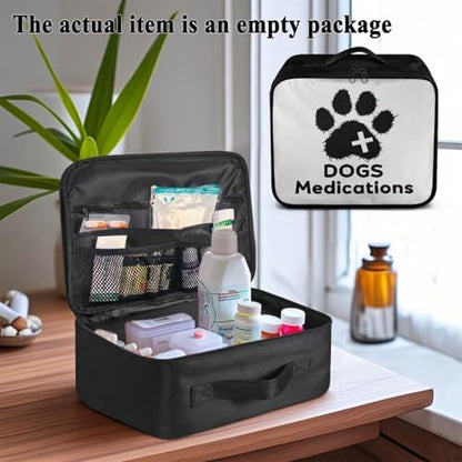 Gomyblomy Customized Dog First Aid Kit Empty First Aid Kit Bag Dogs Medications Print Medium Emergency Kit for Home Cars Travel Medical Supplies Storage Add Your Image and Color - color: Dog Medication Customized Print