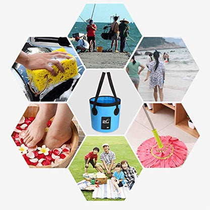 Collapsible Bucket, 3 Gallon Portable Folding Bucket Multifunctional Fishing Bucket for Travelling Camping Hiking Fishing Gardening