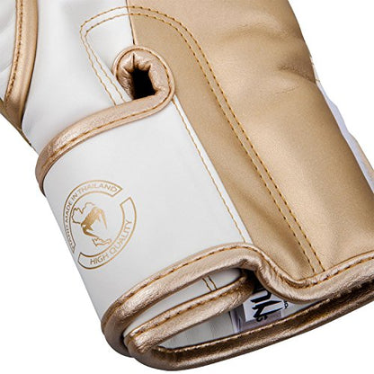 Venum Elite Standup Shin Guards - color: White/Gold, size: Medium