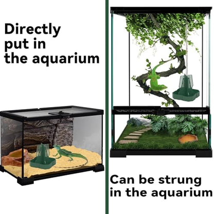 Chameleon Feeder Bearded Dragon Feeder for Mounted Insect（Large） | Plastic,Anti-Escape,Crested Gecko Tank Accessories,with Rope and Tweezers,for Lizard Bearded Dragon Gecko Frog - size: Large