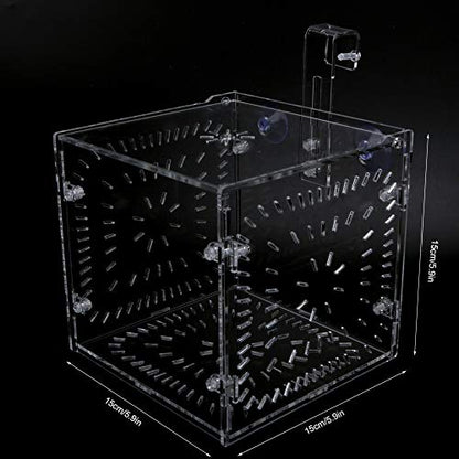Fish Tank Breeding Box Aquarium Isolation Box High Transparency Adjustable Height Sturdy Acrylic Material for Fish Shrimp Isolation Transparent 15x15x15cm 30x15x15cm 20x20 (15CM*15CM*15CM)