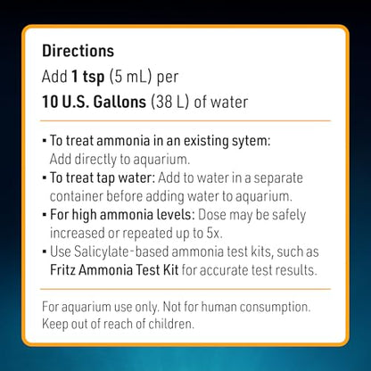 Fritz Aquatics ACCR Water Conditioner Instantly Removes Toxic Ammonia/Chlorine & Chloramines for Fresh & Salt Water Aquariums (1-Gallon) - size: 1 gal