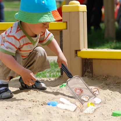 SUMERSHA Beach Mesh Shovel, Sand Sifter Shell Collecting Tools Sand Scooper for Picking Up Shells, Cat Litter Scoop, Silver
