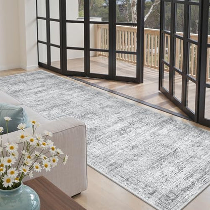 Soalmost Washable Kitchen Runner Rug 3x8 Hallway Entry Rugs Non-Slip, Grey - color: Grey, size: 3' x 8' (Runner)