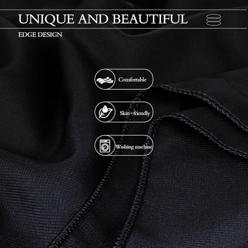 Chiffon Scarf,Soft Breathable Chiffon Shawls and Wraps,Silky Women's Hijab for Evening Dresses Wedding Bridal Scarves - color: Black, size: 67 x 28 inches
