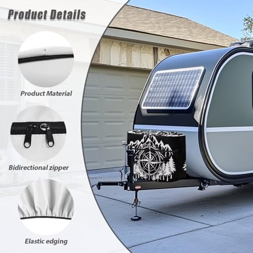 Howilath Dual 30Lb Propane Tank Cover - Heavy Duty Weatherproof Mountain Print RV Trailer Camper Gas Cylinder Cover - color: Mountain, size: Medium(Double 30LB)
