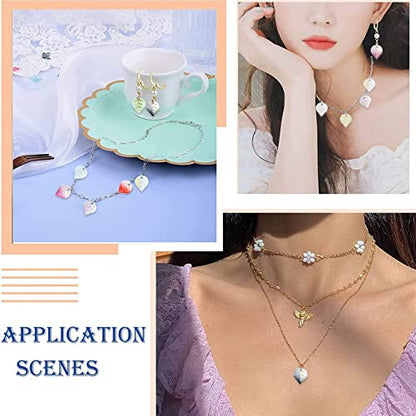 LiQunSweet 100 Pcs Glass Crystal Charms Glitter Mini Plant Leaf Charm for Jewelry Making DIY Accessories - color: Leaf Glass Charm_100 Pcs