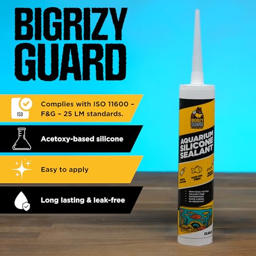 Aquarium Silicone Sealant Clear 10.14 Fl oz Cartridge - Aquarium Safe Silicone for Fish & Plants, 100% Waterproof, Non-Toxic, Solvent Free, Strong Bond, Fast Curing, Transparent (1 Pack) - size: 1 Pack