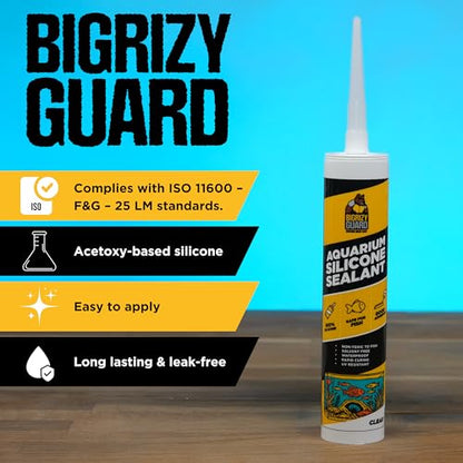 Aquarium Silicone Sealant Clear 2x10.14 Fl oz Cartridge - Aquarium Safe Silicone for Fish & Plants, 100% Waterproof, Non-Toxic, Solvent Free, Strong Bond, Fast Cure, Transparent (2 Pack) - size: 2 Pack