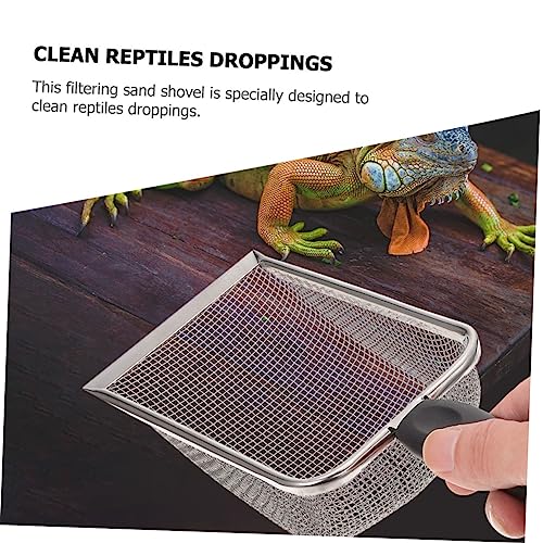 KESYOO 2PCS Stainless Steel Reptile Substrate Shovels Portable Litter Scooper for Turtles Lizards and Snakes Easy Clean Poop Cleaner for Reptiles