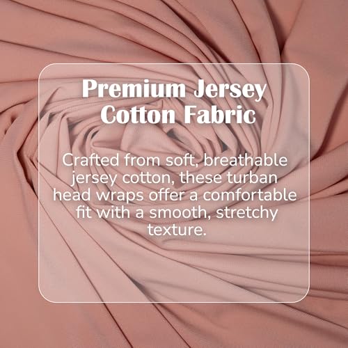 Premium Jersey Hijab Scarves -Turban Head Wraps for Women, Fashion Headbands Long Plain Muslim Shawls - color: Light Pink