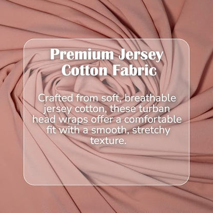 Premium Jersey Hijab Scarves -Turban Head Wraps for Women, Fashion Headbands Long Plain Muslim Shawls - color: Light Pink