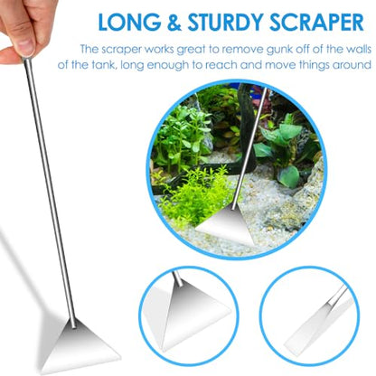 Gutsdoor Aquascape Tools Aquarium Kit, 4PCS Long Aquascaping Tools Stainless Steel Aquatic Plants Set for Fish Tank, Aquarium Plant Trimming