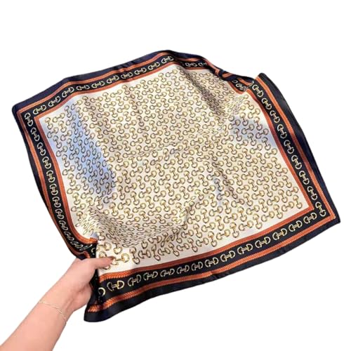 Square Silk Scarf Women Shawl Headbands Small Soft Neckkerchief Cat Print Bandana Satin Hijab Scarves - color: 18