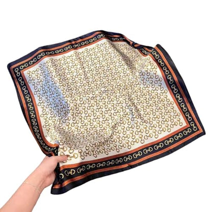 Square Silk Scarf Women Shawl Headbands Small Soft Neckkerchief Cat Print Bandana Satin Hijab Scarves - color: 18