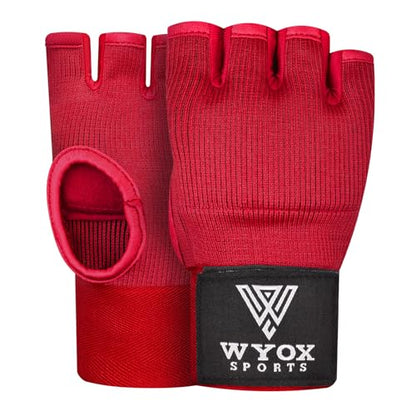 WYOX Boxing Hand Wraps Inner Gloves & Curved Focus Mitts Bundle for Men & Women Adults – 80cm Wrist Support, Gel Padding, MMA Muay Thai Kickboxing Training Gloves & Pads