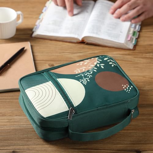Mr. Pen- Bible Cover Case | Carrying Book Case with Durable Handle and Zippered Pocket, Bible Protective Church Bag for Men & Women, Christian Gifts - color: Dark Green