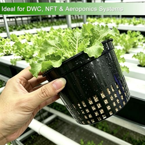 Heavy Duty Net Pots, 5 inch | Hydroponic Cups, Garden Slotted Mesh, Plant Nursery, For Hydroponics - size: 5 inch