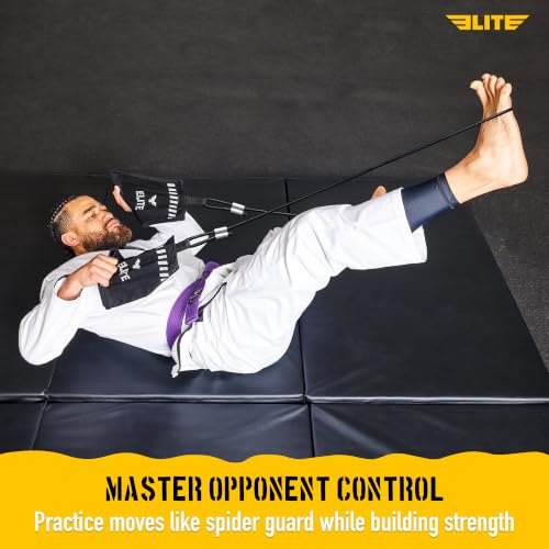 Elite Sports Jiu Jitsu Grip Trainer Simulate Gi - Resistance Band Grip Strength Trainer for BJJ MMA Judo & Grappling Training