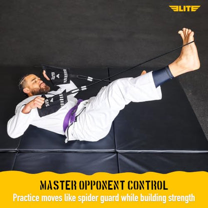 Elite Sports Jiu Jitsu Grip Trainer Simulate Gi - Resistance Band Grip Strength Trainer for BJJ MMA Judo & Grappling Training