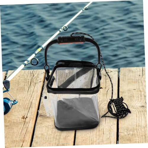 Outanaya Thickened Collapsible Bucket for Saltwater Fishing Live Bait Storage Oxygen Pump Pocket Handheld Eva Material