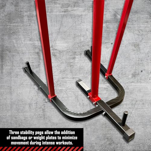 Ringside Prime Heavy Bag Stand, Free‑Standing Steel Frame Supports 100 lb Bags with 3 Stability Pegs, Full 180° Access, Easy Setup for Home or Gym, with or Without Speed Bag Platform