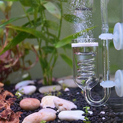 Glass CO2 Reactor, 3 Spiro Glass Diffuser for Aquarium Plants, Suitable for Tanks 15-200 Gal/60-757 Liter - color: CO2 Diffuser-Spiral