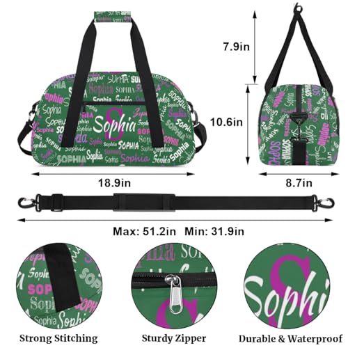 Custom Gymnastics Bag, Carry Practice Travel Bag, Dark Grass Green | Personalized Sports Gym Bag for Teens Boys Girls Waterproof Weekender Bag - color: Color 11